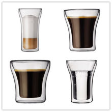 Eco-friendly elegant design double wall glass coffee cup 100ml,,200ml,250ml,400ml